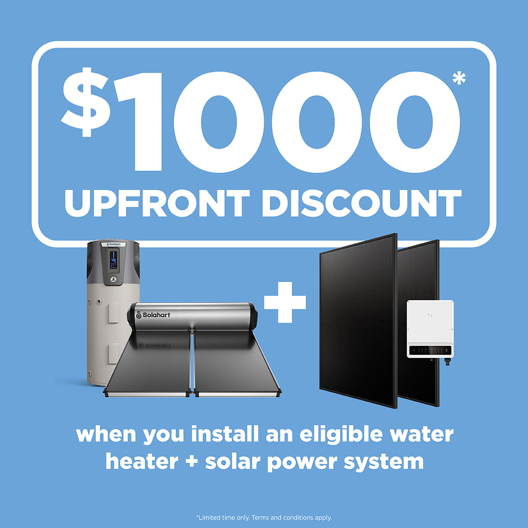 $1,000 Upfront Discount on Solar Power + Hot Water