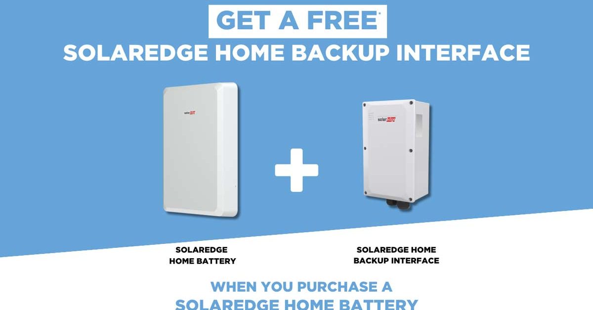 Free SolarEdge Home Backup Interface Offer
