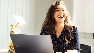 Woman working from home